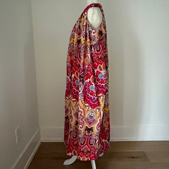 Mille Resort & Travel Marilyn Sleeveless Cotton Midi Dress in Zanzibar Large - Picture 3 of 6